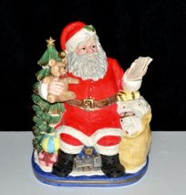 Fitz & Floyd Omnibus Heritage Santa Claus Cookie Jar Vintage, Good Cdn, Flaws - $19.80