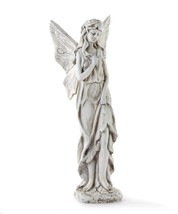 Fairy Sculpture Statuette 20.8" High Stone Resin Finish Mystical Garden Home