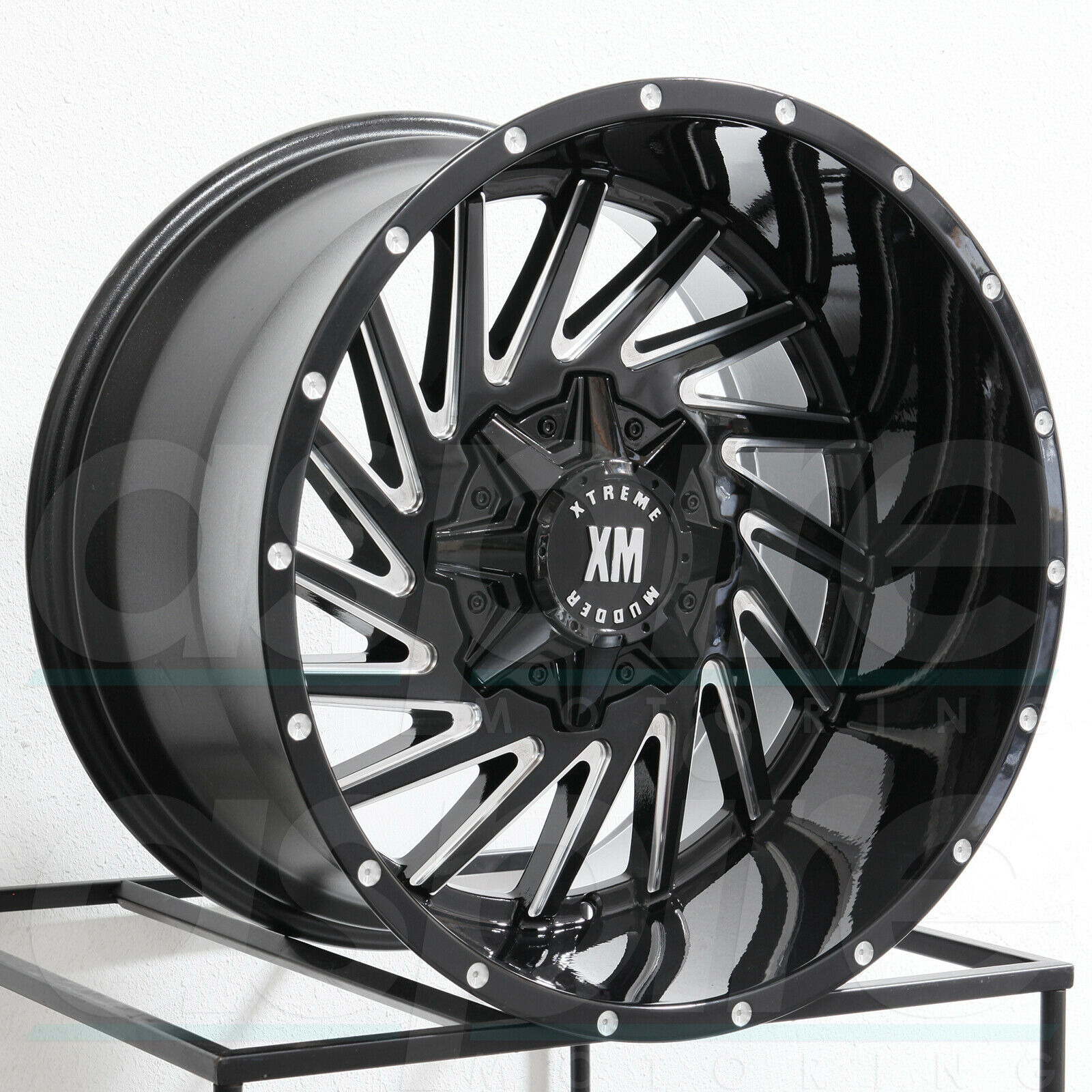 One 20x10 Xtreme Mudder XM316 6x135/6x5.5 0 Gloss Black Milled Wheels ...