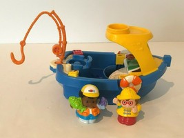 Fisher Price Little People Fishing Boat with 2 Figures Fisherman 2001 Ba... - $24.99