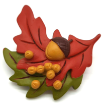 Hallmark Party Fall/Autumn Acorn & Leaf Brooch Lapel Pin - $10.00