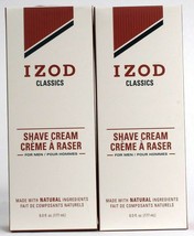 2 Count Izod 6 Oz Classics Natural Ingredients Shave Cream For Men 