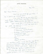 Joyce Stranger Signed Handwritten Letter & Salmon Casserole Recipe image 1