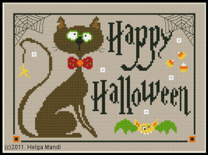 Happy Halloween 2011 PDF cross stitch charts Helga Mandl Designs Other Happy halloween cross stitch chart