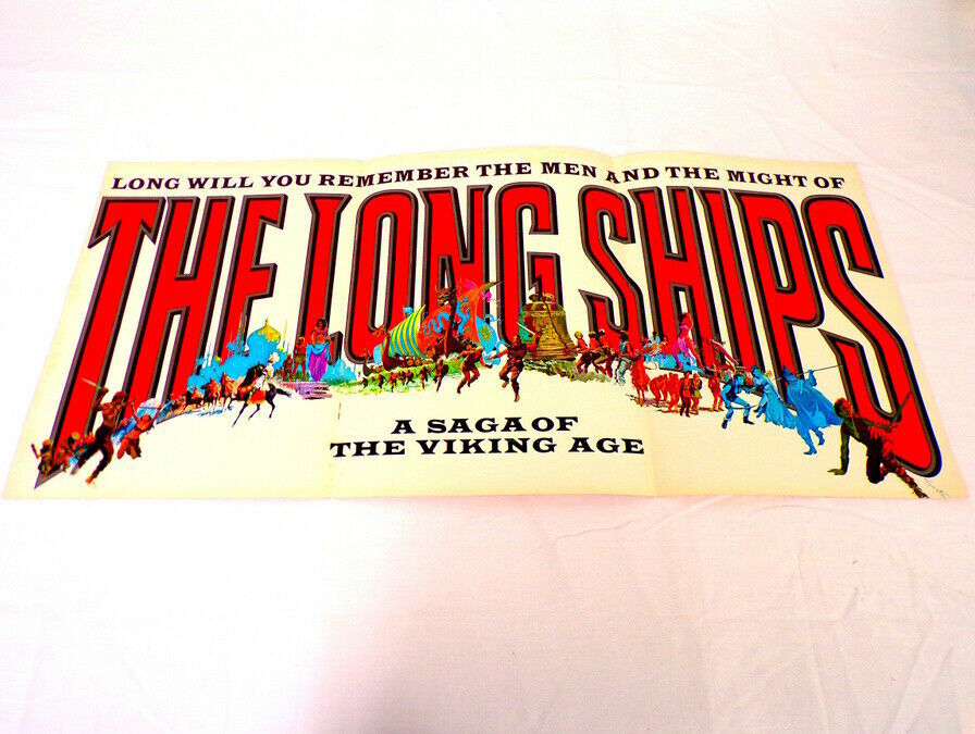 Primary image for ORIGINAL Vintage 1964 The Long Ships 12x18 Industry Ad Poster Sidney Poitier