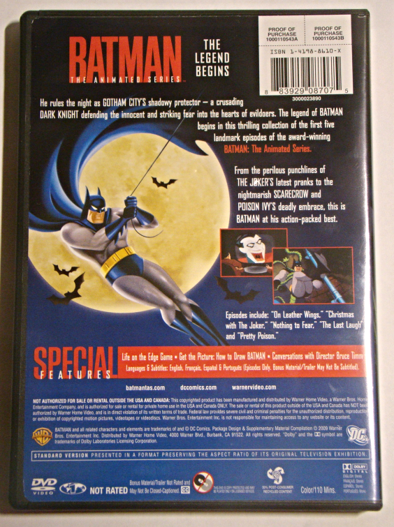 BATMAN The Animated Series - THE LEGEND BEGINS - DVDs & Blu-ray Discs