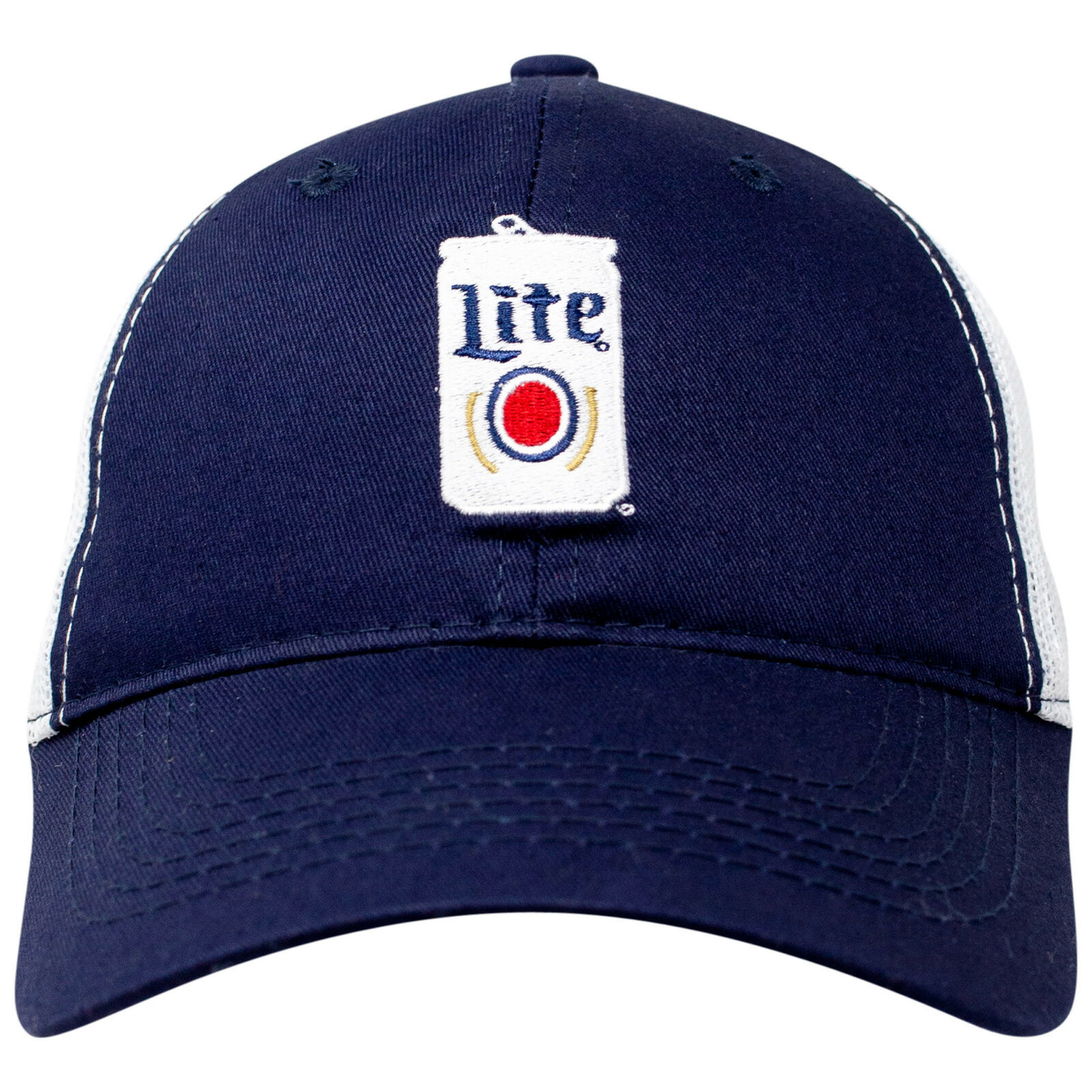 Miller Lite Beer Can Design Adjustable Trucker Hat Blue Hats