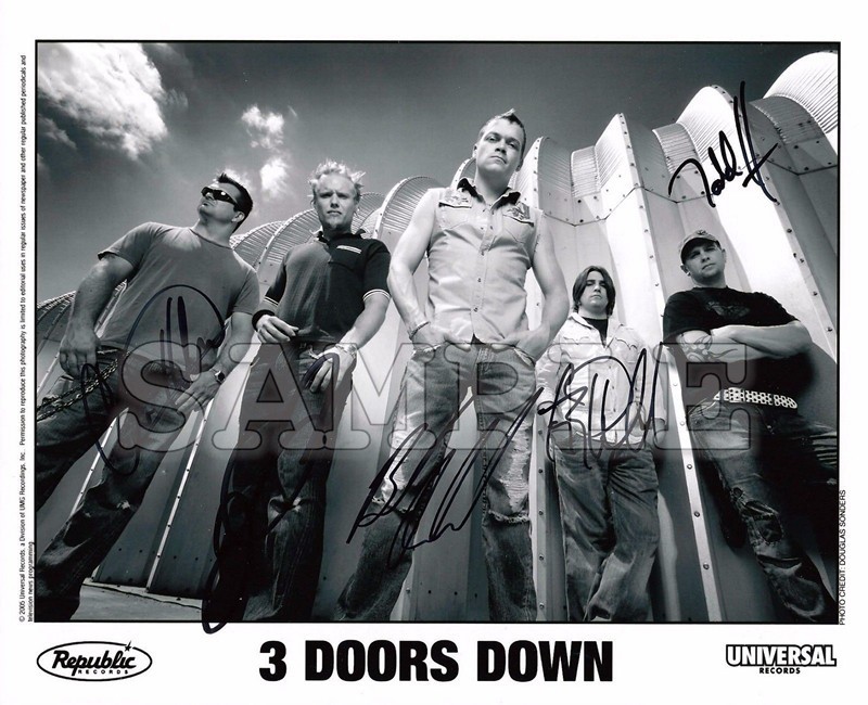 3 Doors Down Signed 8x10 Autograph Photo Rp And 50 Similar Items