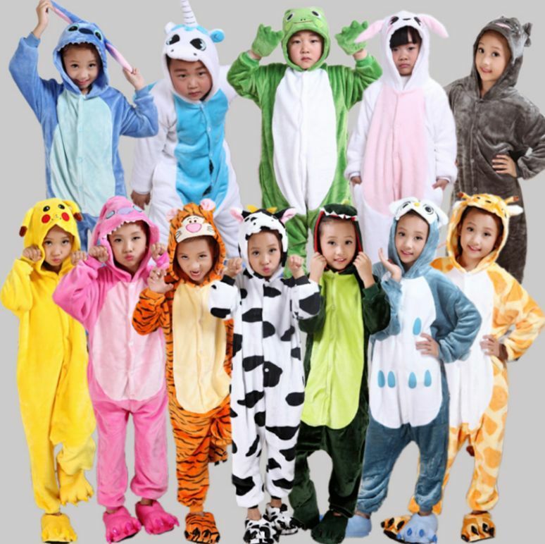 Hot Sale kids Pajamas Kigurumi Unisex Cosplay Animal Costume Cute Sleepwear