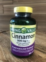 Spring Valley Cinnamon Plus Chromium Capsules 500 mg 180 Count - Exp 7/22 - $13.06