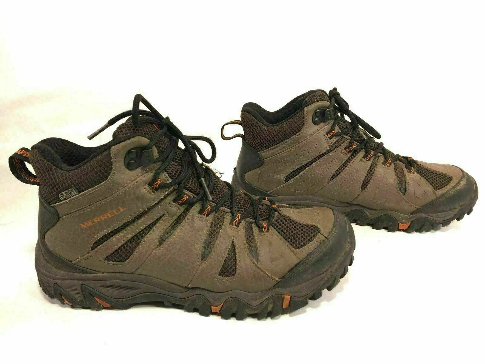 Merrell Boulder Mens Boots Select Grip Dry Shoes 7.5 Hiking Lace Up ...