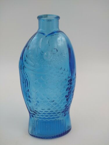 Doctor Fisch's Bitters Blue Glass Fish Shape Bottle Wheaton N J 7.5 ...