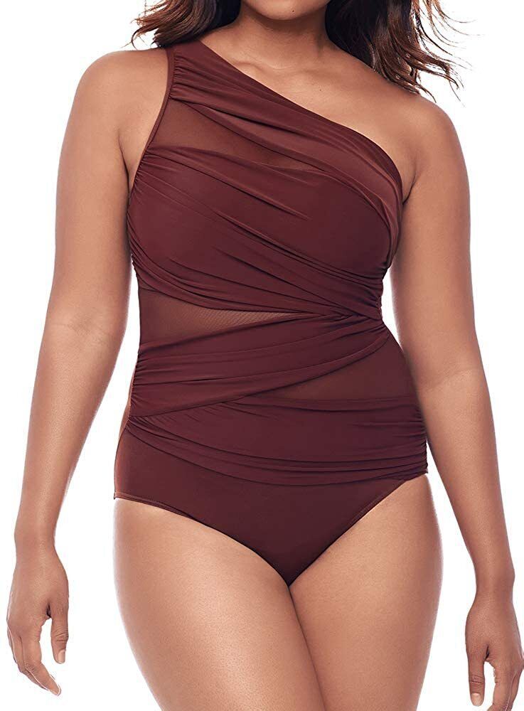 Miraclesuit TAMARIND Jena One Shoulder Tummy Control One Piece Swimsuit, US 6