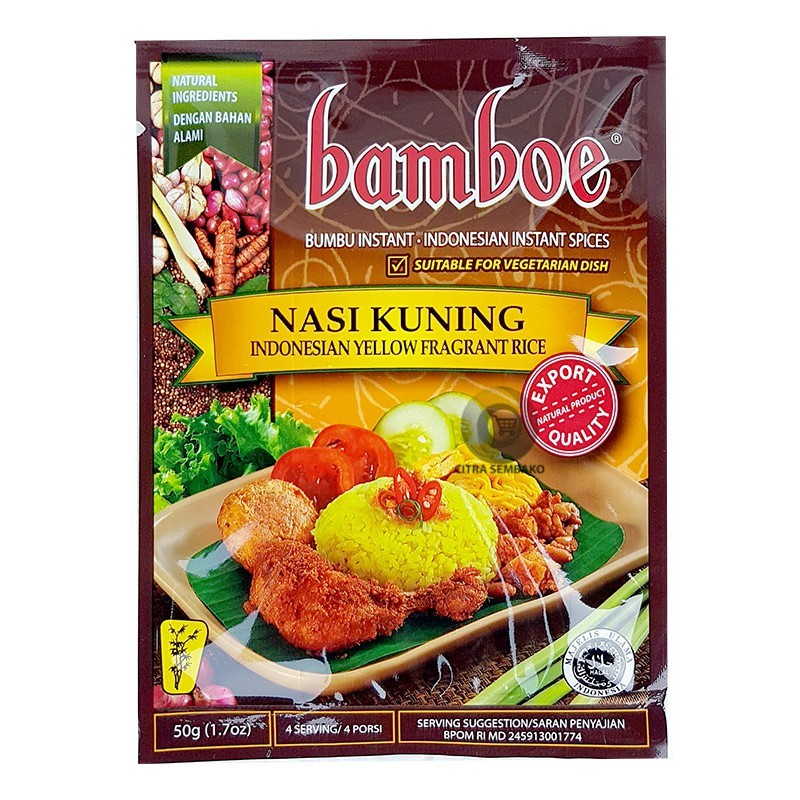Bamboe Nasi Kuning (Indonesian Yellow Fragrant Rice) 50g - 1,7oz