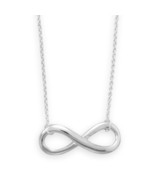 Sterling Silver Necklace with Polished Silver Infinity Design Pendant - £37.09 GBP