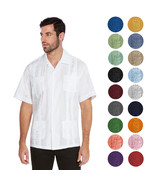 vkwear Men&#39;s Guayabera Cuban Beach Wedding Casual Short Sleeve Dress Shirt - $23.71+