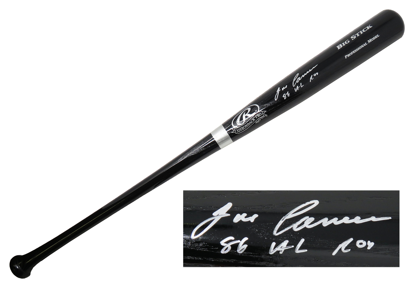 Jose Canseco Signed Rawlings Black Big Stick Baseball Bat w/ "86 AL ROY