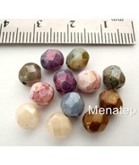 25 6 mm Czech Glass Fire Polished Beads: Luster Opaque Mix - $1.85