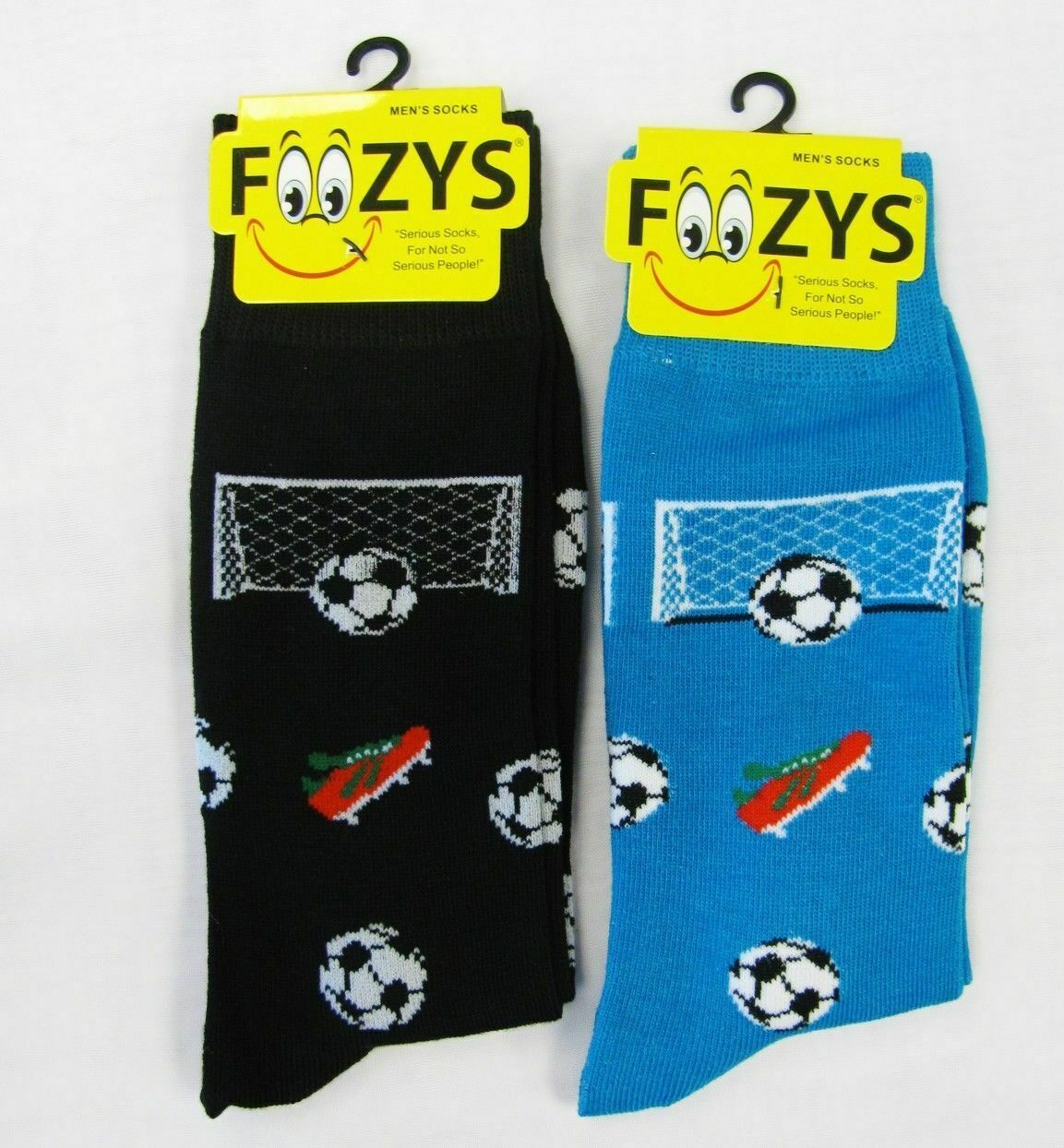 Soccer Ball Football Goalie Net Cleats Sports Team 2 Pairs Foozy Men's Socks