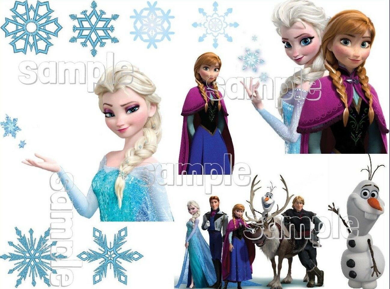 Frozen Characters Edible Cake Decoration Sheet Image Topper Elsa Anna