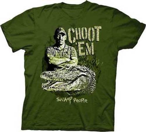 Image of Swamp People Choot Em Troy Hunting Alligator Crocodile Marsh Tv Show Shirt S-Xl