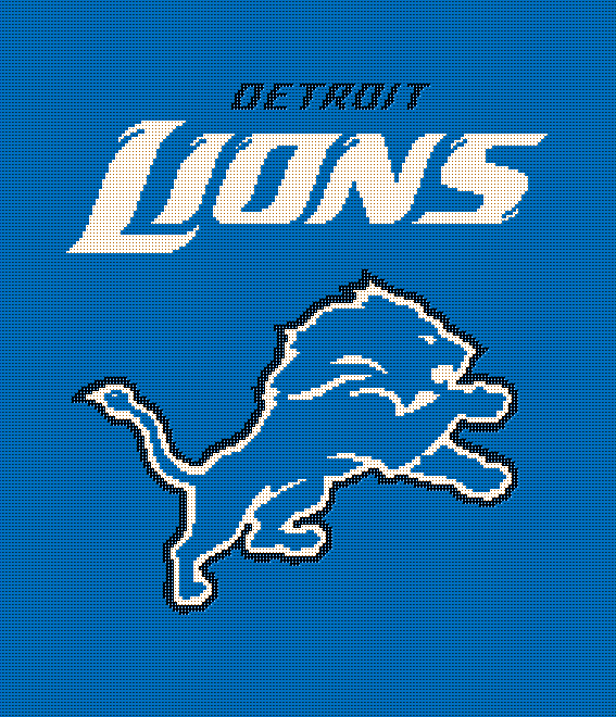 Detroit Lions Crochet Blanket Pattern Afghan Graphghan NFL Football