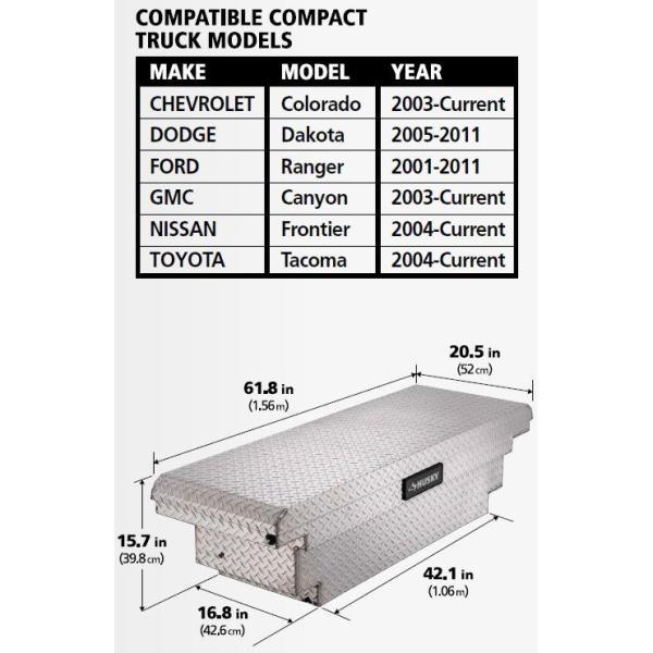 Husky 61.86 Diamond Plate Aluminum Low Profile Crossbed Truck Tool Box