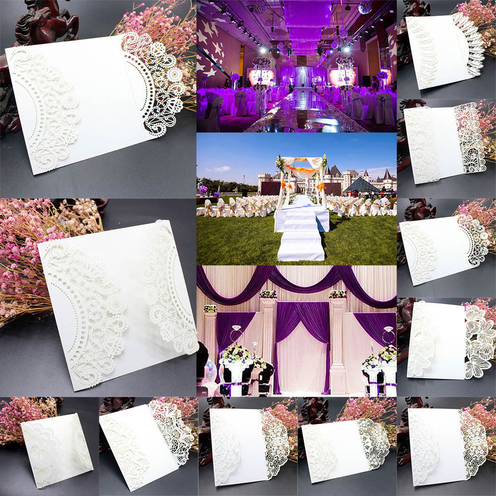 10Pcs Wedding Invitation Card Kit With Envelopes Seals PersonalizedPr