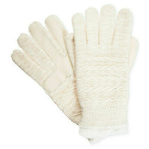 ISOTONER Ivory Sparkle Textured Knit smarTouch Microluxe Lined Gloves On... - $18.99