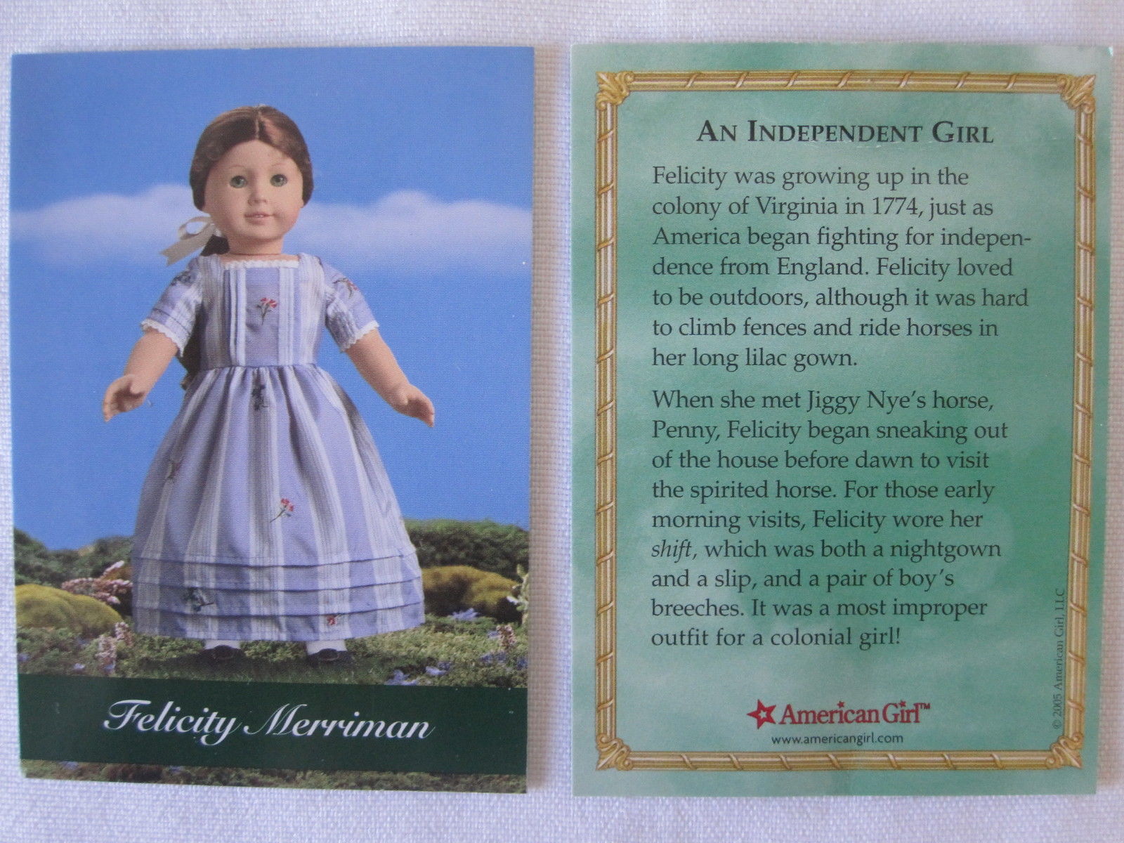 american girl doll trading cards