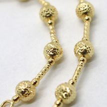 18K YELLOW GOLD CHAIN FINELY WORKED 5 MM BALL SPHERES AND TUBE LINK, 15.8 INCHES image 6