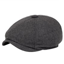 Men Tweed Newsboy Hat Beret Herringbone Gatsby Hats Street Caps Peaked with  Cap - $35.28