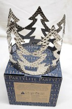 NIB PARTYLITE HAMMERED METAL TREE SLEEVE FOR JAR CANDLES CHRISTMAS NEW I... - $18.80