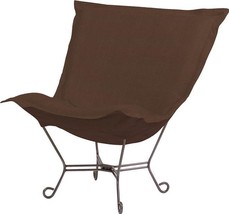 Puff Chair Howard Elliott Sterling Chocolate Brown Soft - $759.00
