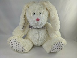 Goffa Cream Rabbit Plush 18&quot; Bunny Polka Dot Ears Stuffed Animal Toy - $19.95