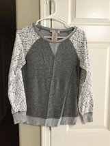 Women&#39;s Philosophy Gray &amp; Lace Sweatshirt--Size Small - $9.99