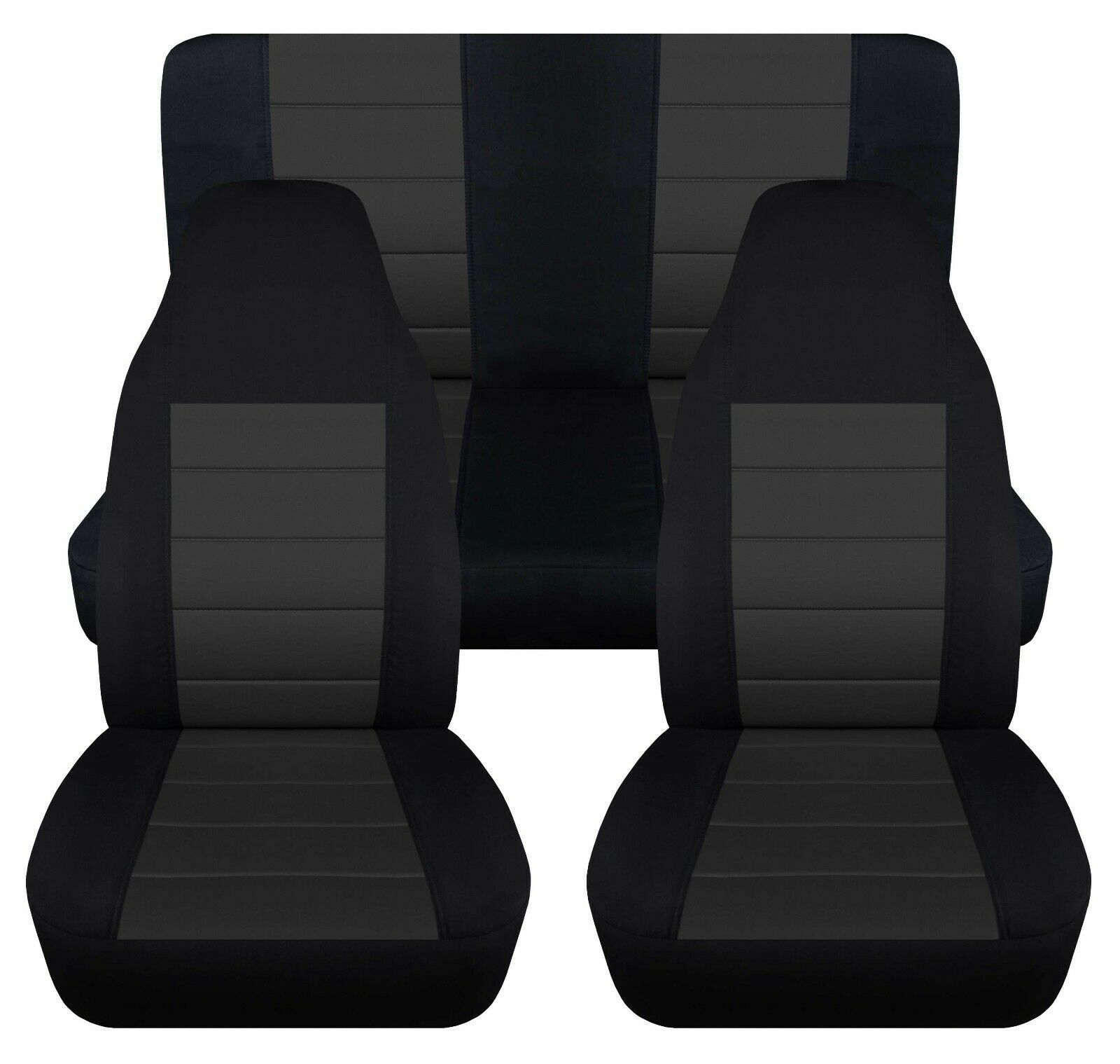 Front and Rear car seat covers fits Ford F150 truck 1997 to 2003 Black-Charcoal