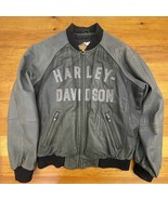 Harley Davidson 100TH Anniversary Leather Jacket Mens Large w Liner Bomber  - $247.49