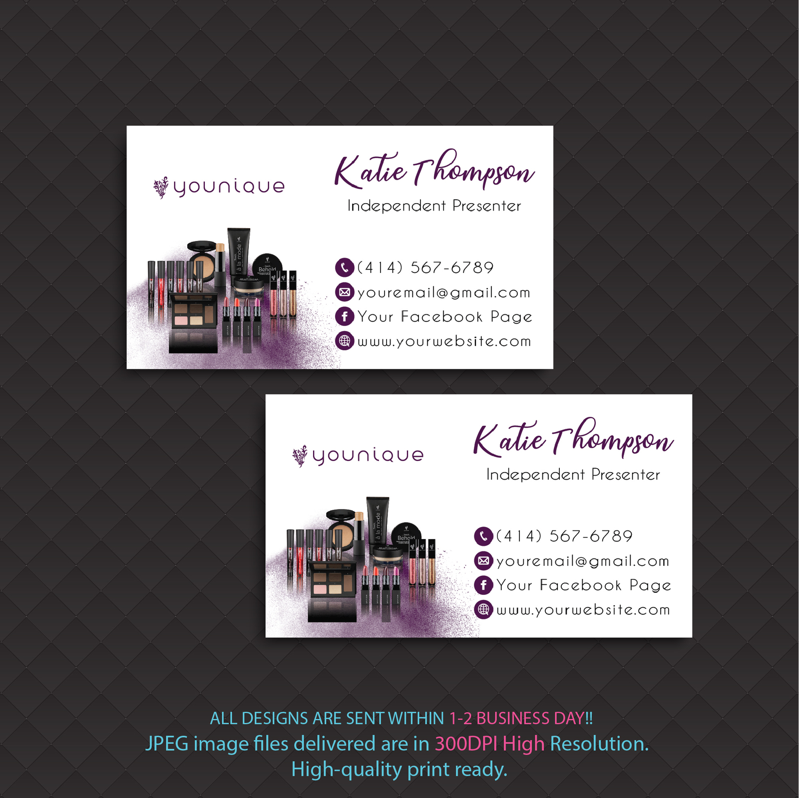 Personalized Younique Business Cards, Printable Younique Business Cards