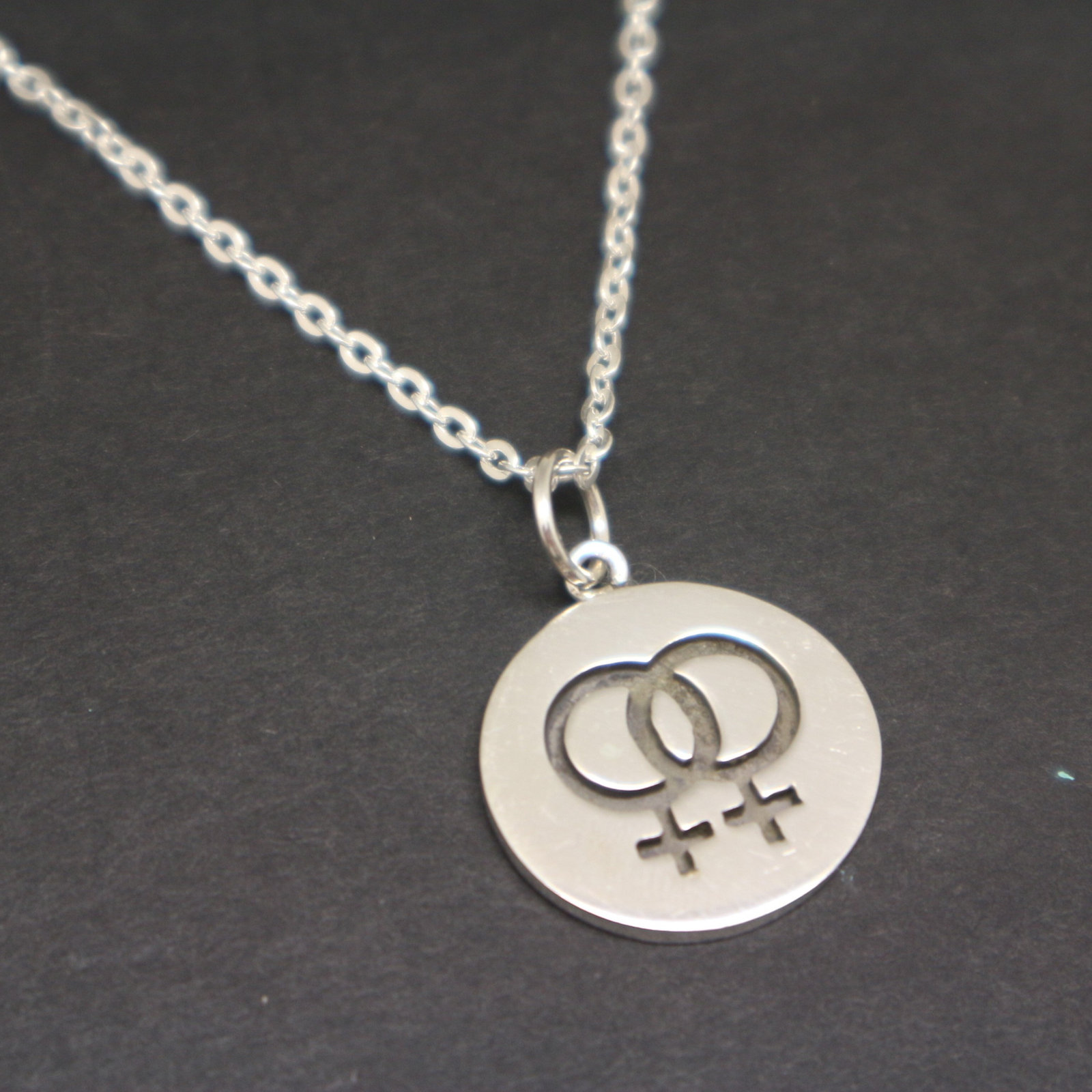 Lesbian Pride Coin Style Necklace Pendant - Necklaces & Pendants