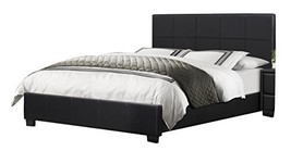 Homelegance Lorenzi Faux Leather Upholstered Platform Bed, Queen, Black - $499.19