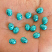 7x7 mm Round Blue Copper Turquoise Cabochon Loose Gemstone Wholesale Lot 20 pcs 