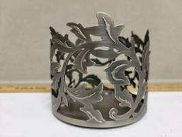Leafy Vines Bath &amp; Body Works Floral Bronze 3-Wick Candle Holder Sleeve ... - $14.95