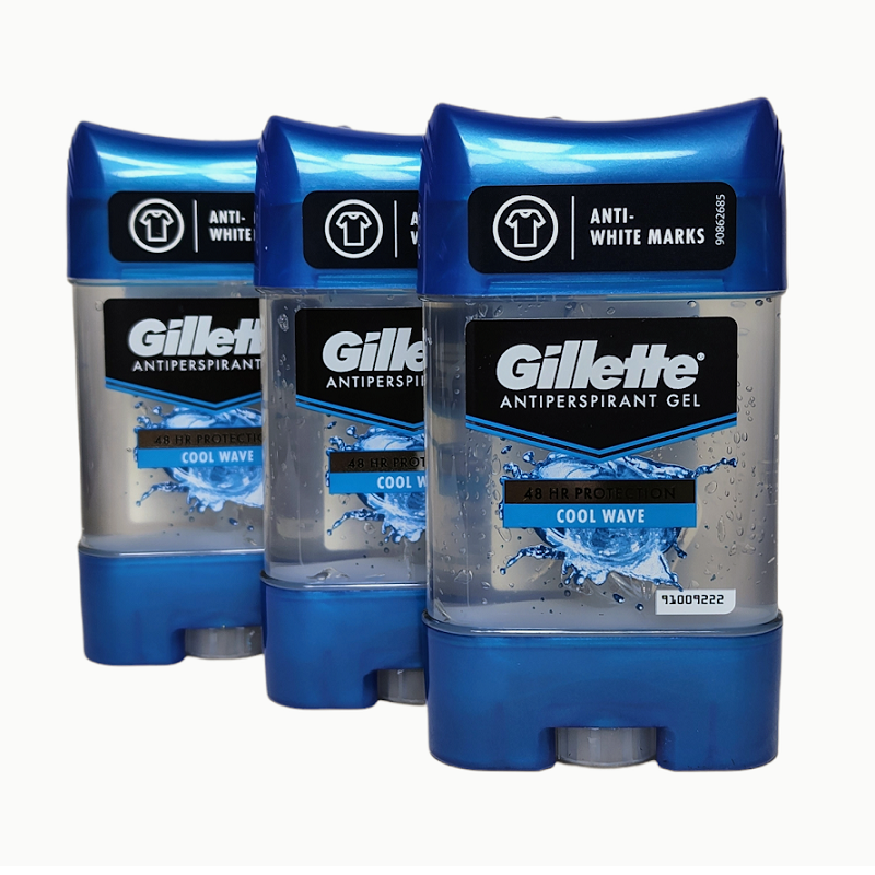 3 Pack - GILLETTE COOL WAVE Deodorant Stick Antiperspirants 70ML - Free Shipping
