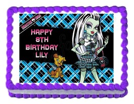 Monster High Frankie Stein Festa Torta Commestibile Immagine Topper Deco... - $8.84