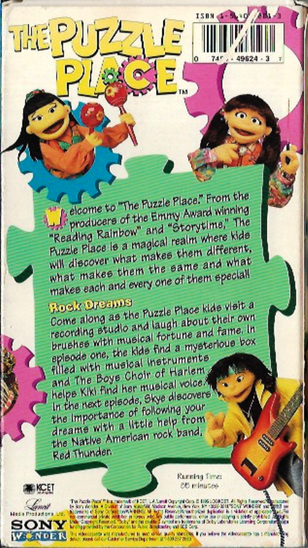 The Puzzle Place Rock Dreams & Tuned In Lot of 2 VHS Video Tapes 1995