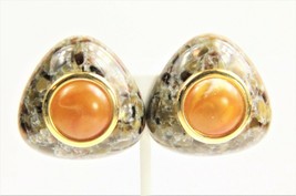 ESTATE VINTAGE Jewelry ITALIAN DESIGNER RESIN EARRINGS CAPUTI?  - $55.00