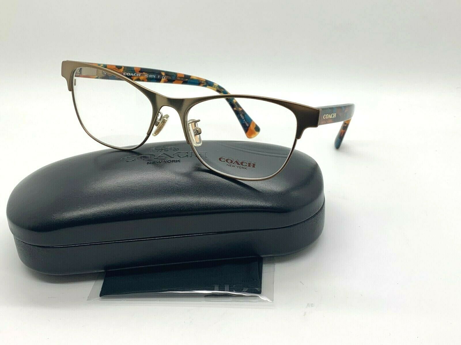 Authentic Coach Eyeglasses Hc5074 9242 Satin Sand Confetti Teal 54 17 135mm Eyeglass Frames