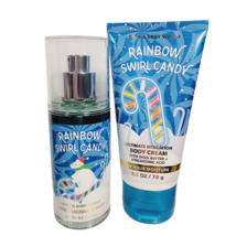 RAINBOW SWIRL CANDY Bath &amp; Body Works Travel Size Set Mist Body Cream 2.... - $20.66