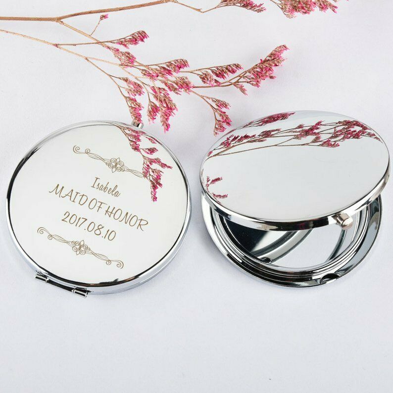 Pocket Mirror Cosmetic Compact Mirror Engraved Make up Mirrors for ...